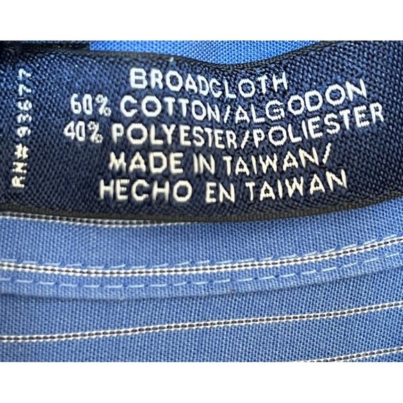 Stafford Super Shirt Wrinkle Free Men's Dress Shirt Blue Strip Size 14 1/2 32-33 - Picture 4 of 14